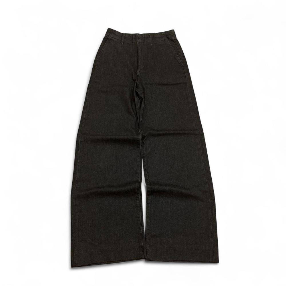 UNIQLO Baggy Wide Leg Jeans Dark Blue Black Wash Denim Women 28 221-476087